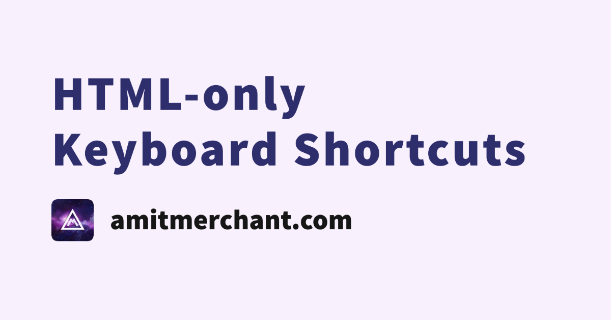 html add keyboard shortcuts