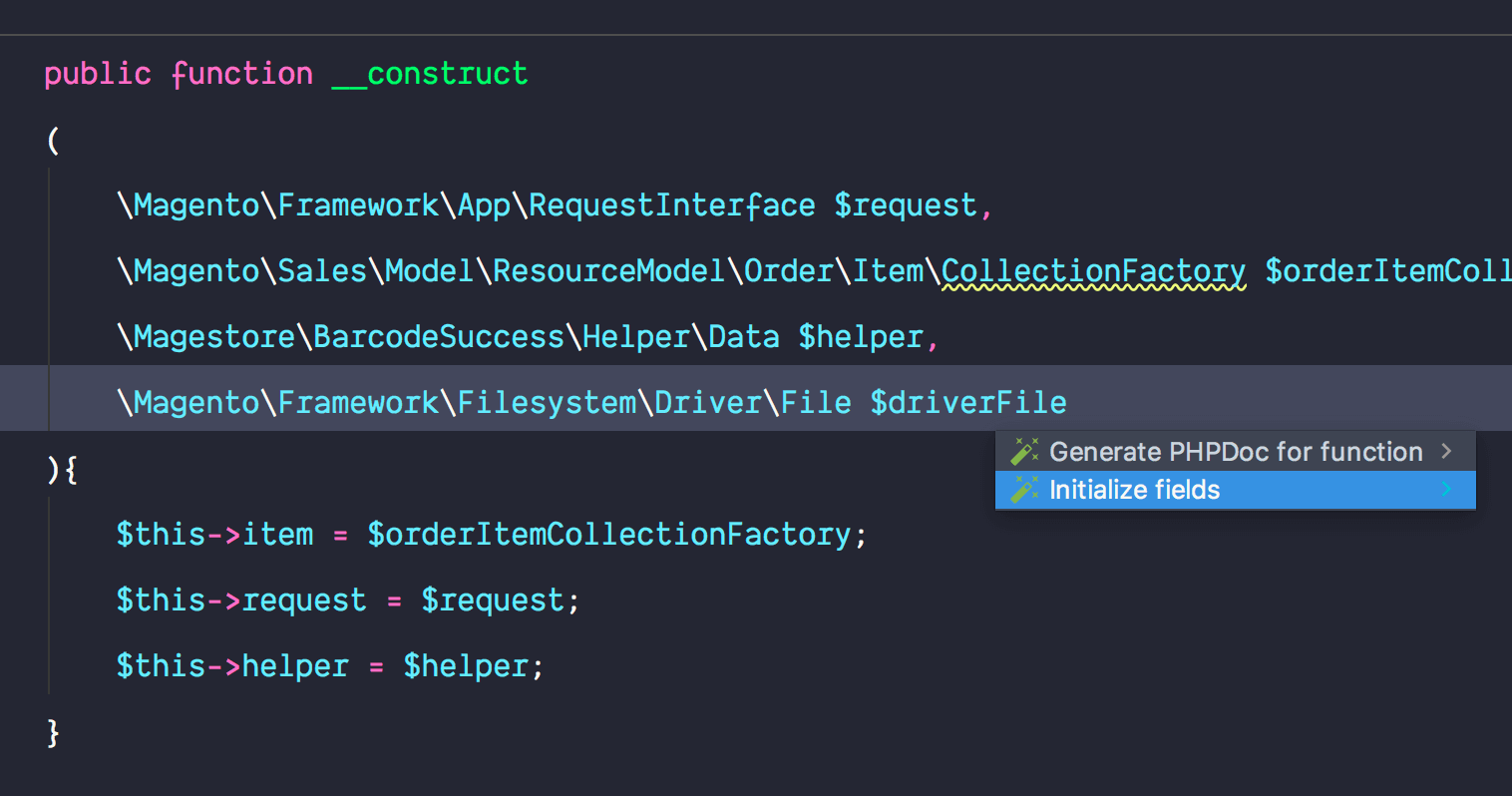 Initialize class properties