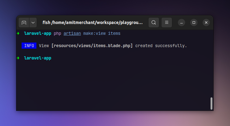 Artisan command to generate views in Laravel