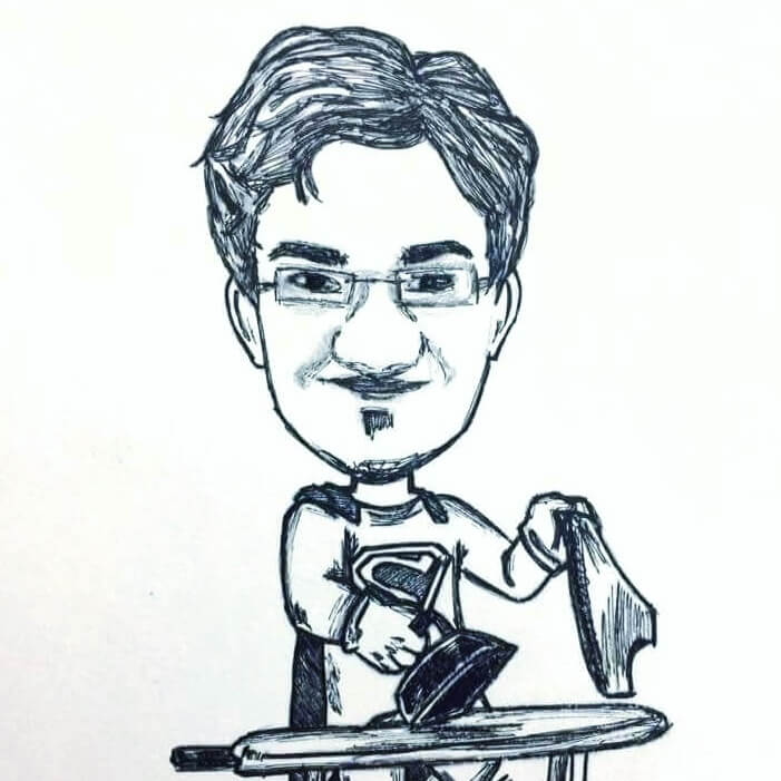 Caricature of Amit Merchant sketched by a friend