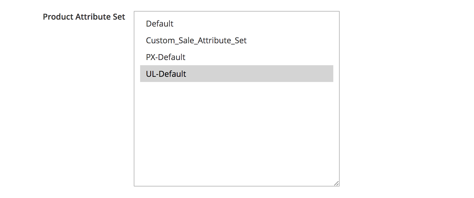 Product Attribute Set